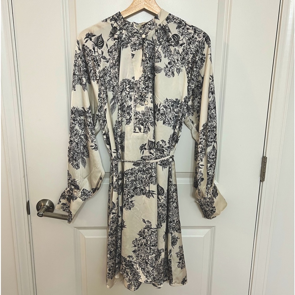 Black and White Floral Mini Dress
